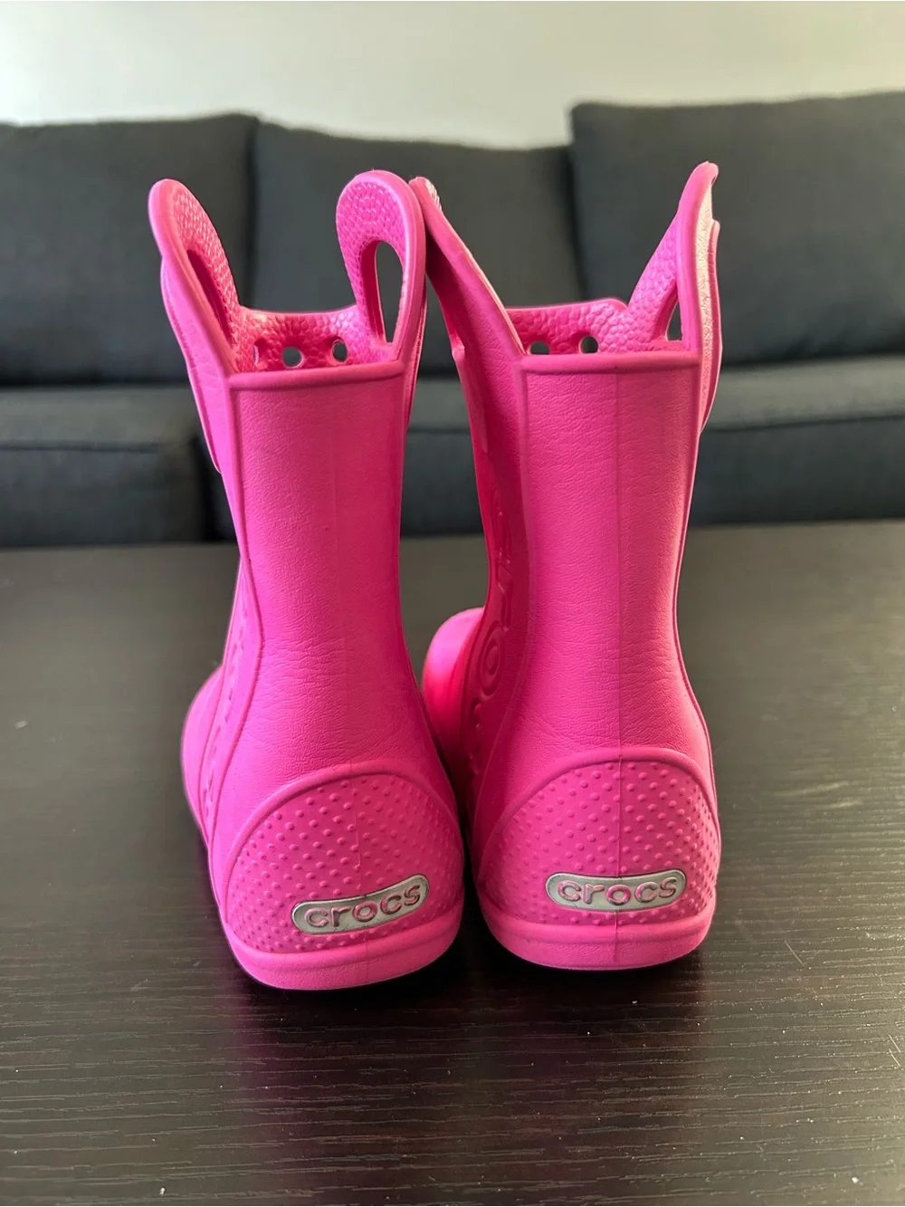 Crocs Kids' Handle Rain Boots - Bright Pink